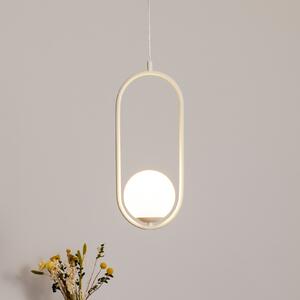 ALDEX Dione lampă suspendată, opal/crem, 1 bec, reglabil, Bej, Camera de zi / sufragerie, Sticlă, Modern, glob