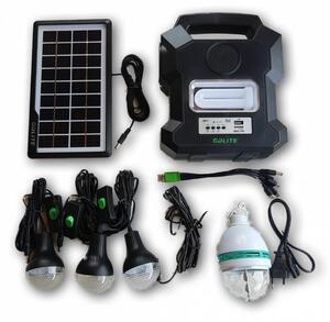 Kit solar GD1000A cu lanterna LED, 3 becuri, panou si USB