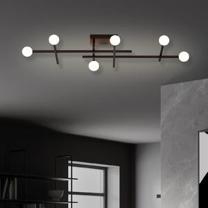 BOPP Plafonieră LED Bopp Cross, negru, aluminiu, cu 6 becuri, reglabil, Negru, Camera de zi / sufragerie, Aluminiu, Modern