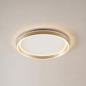 Lucande Plafonieră LED Rylan, alamă, Ø 62 cm, dimabilă și cu CCT, reglabil, Auriu / Alamă, Camera de zi / sufragerie, Metal, Modern