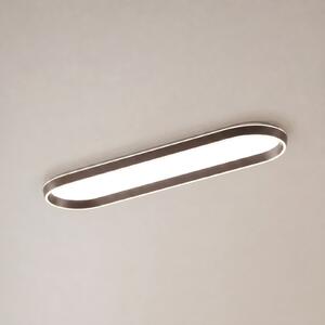 Lucande Plafonieră LED Rylan, 112 cm, maro, dimabil, CCT, reglabil, Maro / Rugină, Camera de zi / sufragerie, Metal, Modern