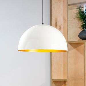 Opviq Berceste 234-S lampă suspendată Ø50cm alb / auriu, reglabil, Alb, Camera de zi / sufragerie, Metal