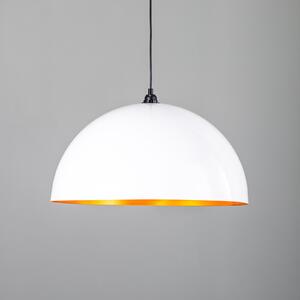 Opviq Berceste 236-S lampă suspendată Ø60cm alb / auriu, reglabil, Alb, Camera de zi / sufragerie, Metal