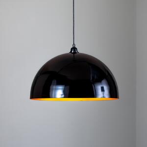 Opviq Berceste 235-S lampă suspendată Ø50cm negru / auriu, reglabil, Negru, Camera de zi / sufragerie, Metal