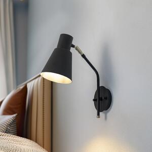 Opviq Aplică de perete Sivani MR-664 1 bec negru / auriu, reglabil, Negru, Camera de zi / sufragerie, Metal, Modern