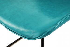 Set 2 scaune piele artificiala Cora albastru/petrol