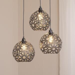 Opviq Lampă suspendată Fellini MR-787 3 becuri roundel negru, reglabil, Negru, Camera de zi / sufragerie, Metal, Modern