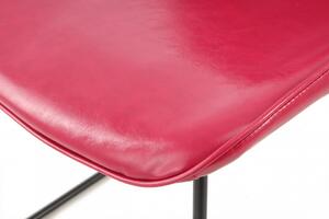 Set 2 scaune piele artificiala Cora roz/rosu