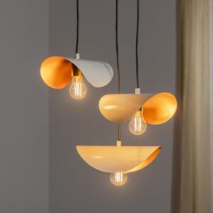 Opviq Lampă suspendată Sivani MR-964 3 becuri rondel alb / auriu, reglabil, Alb, Camera de zi / sufragerie, Metal, Modern