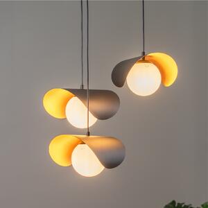 Opviq Lampă suspendată Vatoz 6142 3 becuri Rondell negru opal sticlă, reglabil, Negru, Camera de zi / sufragerie, Metal, Modern, glob