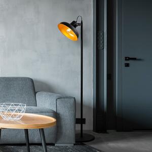 Opviq Lampadar Lik 4036, abajur inclinabil, negru/galben, Negru, Camera de zi / sufragerie, Metal