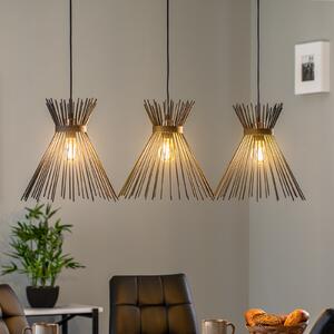 Opviq Lampă suspendată Kirpi 3088 3 becuri liniar negru, reglabil, Negru, Camera de zi / sufragerie, Metal, Modern