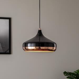 Opviq Lampă suspendată Yildo 253-S 1 bec Ø36cm negru/coper, reglabil, Negru, Camera de zi / sufragerie, Metal, Modern