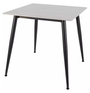 Masă de dining pătrată Rion alb lucios