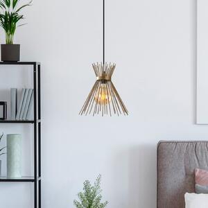 Opviq Lampă suspendată Kirpi 3082 1 bec Ø34cm auriu, reglabil, Auriu / Alamă, Camera de zi / sufragerie, Metal, Modern