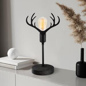 Opviq Lampă de masă GMN-000011 coarne cerb negru, Negru, Camera de zi / sufragerie, Metal, Modern