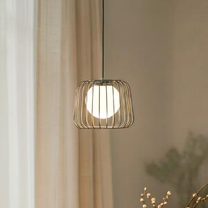 Lucea Lampă suspendată Ladore Ø 27 cm, negru-crom, reglabil, Negru, Camera de zi / sufragerie, Metal