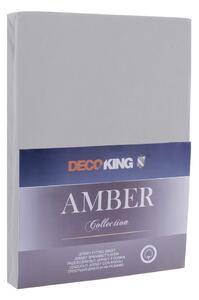 Cearceaf gri deschis din jerseu cu elastic 120x200 cm Amber – DecoKing