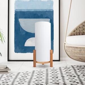 Näve Lampă de masă Madita LED, înălțime 48 cm, alb/negru, reglabil, Lemn, Camera de zi / sufragerie, Lemn