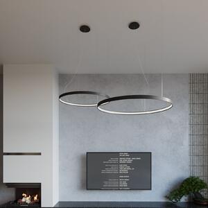SOLLUX LIGHTING Lampă suspendată LED Rio 55, orizontală 3.000K negru, Negru, Camera de zi / sufragerie, Aluminiu, Modern