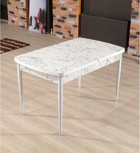 Masă sufragerie Vopami (alb + gri) (pentru 4-6 persoane). 1093738