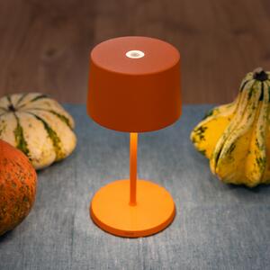 Zafferano Olivia mini 3K lampă de masă reîncărcabilă portocaliu, reglabil, Portocaliu, Camera de zi / sufragerie, Aluminiu, Modern