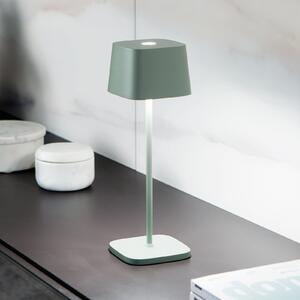 Zafferano Ofelia 3K lampă de masă reîncărcabilă IP65 salvie, reglabil, Verde, Camera de zi / sufragerie, Aluminiu, Modern