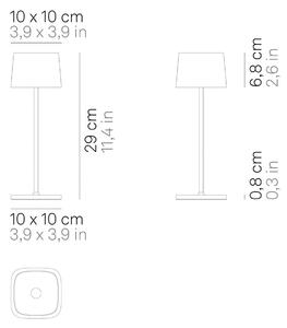 Zafferano Ofelia 3K lampă de masă reîncărcabilă IP65 gri, reglabil, Gri, Camera de zi / sufragerie, Aluminiu, Modern