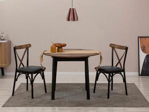 Set mobilier sufragerie Duvasa 6 (Nuc + negru) (pentru 2 persoane). 1093753