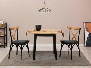 Set mobilier sufragerie Duvasa 6 (stejar + negru) (pentru 2 persoane). 1093754