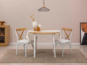 Set mobilier sufragerie Duvasa 6 (stejar + alb) (pentru 2 persoane). 1093756