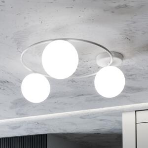 Euluna Plachetă plafonieră Ascella, 3 becuri, alb/opal, reglabil, Alb, Camera de zi / sufragerie, Metal, Modern