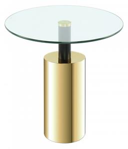 Masuta de cafea din sticla Rosanna 46x46x50 cm transparenta/auriu