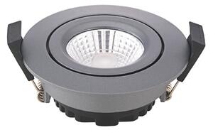Sigor Spot de tavan cu LED Diled, Ø 8,5 cm, 6 W, 3.000 K, antracit, reglabil, Negru, Camera de zi / sufragerie, Aluminiu, Modern, Corpuri de iluminat încastrate rotunde