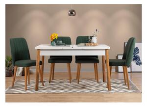 Set mobilier sufragerie Dobuse 3 (pin atlantic + alb + verde) (pentru 4 persoane). 1093798