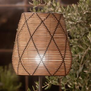 PR Home Lampă de terasă Agnar Lollo, gri, aspect rattan, 71 cm, Negru, Metal