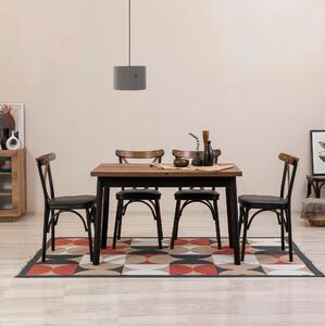 Set mobilier sufragerie Duvasa 9 (negru) (pentru 4 persoane). 1093809