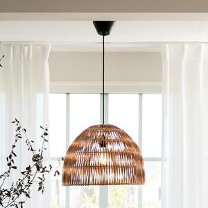 PR Home Lampă suspendată Lace, abajur din ratan, Ø 46 cm, reglabil, Lemn, Camera de zi / sufragerie, Lemn, Scandinavă