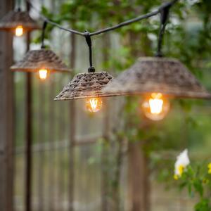 PR Home lanț luminos pentru exterior Lisen, aspect rattan, 5 flăcări, Maro / Rugină, Plastic