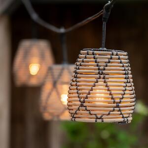 PR Home lanț de lumini exterior Lollo, aspect rattan, 5 flăcări, Maro / Rugină, Plastic
