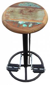 Scaun de bar rotativ în stil bicicletă din lemn This & That multicolor