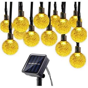 Set 2 x Instalatie solara LED 30 globulete, Alb cald