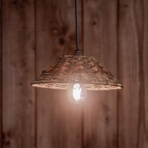 PR Home lampă suspendată de exterior LIS, maro, priză, Ø 27 cm, Maro / Rugină, Camera de zi / sufragerie, Plastic