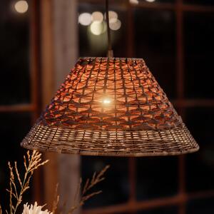 PR Home lampă suspendată de exterior LIS, maro, priză, Ø 45 cm, Maro / Rugină, Camera de zi / sufragerie, Plastic