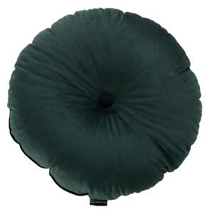 Pernă rotundă din catifea cu buton culoare verde Țesătură gloss, catifea