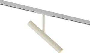 Spot modern bej cu alb pentru sistem de iluminat pe șină monofazat - Slimline Avery