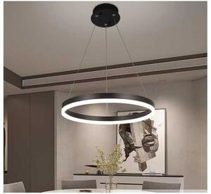 Lustra LED Minimalist Ring, 44W, 40cm, maro, telecomanda, lumina rece/calda/neutra, intensitate reglabila