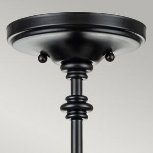FEISS Lampă suspendată Pickering Lane, cu trei lumini, negru, reglabil, Transparent, Hol, Metal