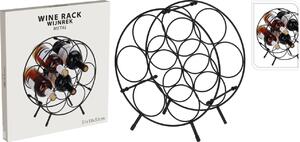 Suport sticle vin metalic rotund, 7 sticle, design modern, 31x18x33 cm