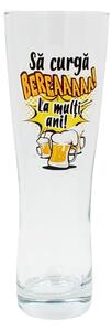 Pahar bere, 500 ml, mesaj funny “Să curgă BEREAAAA! La mulți ani!”